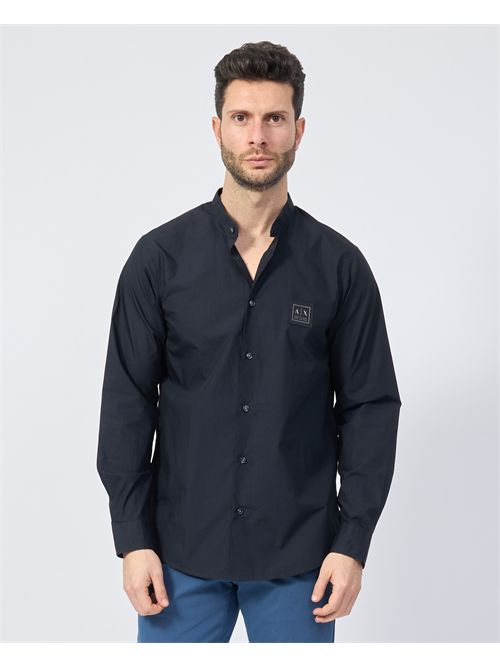 Chemise en popeline de coton coupe classique Armani Exchange ARMANI EXCHANGE | XM000375-AF12994UB101